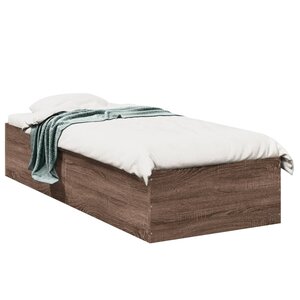 vidaXL Cadre de lit sans matelas chêne marron 75x190cm bois ingénierie