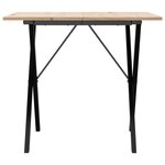 vidaXL Table à manger cadre en X 90x90x75 cm bois de pin massif fonte