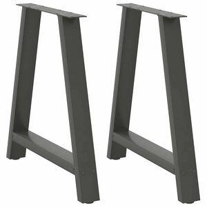 vidaXL Pieds de table à manger en forme de A 2 pièces Anthracite 80 x (72-73) cm Acier