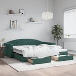 vidaXL Lit de jour avec gigogne et tiroirs sans matelas 100x200 cm