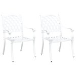 vidaXL Chaise de jardin 2 Pièces Blanc 55 x 56 5 x 91cm Aluminium