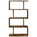 vidaXL Étagère séparatrice de pièce à 4 niveaux chêne fumé 70x24x129cm
