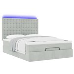 vidaXL Cadre de lit ottoman avec matelas gris clair 140x200 cm velours