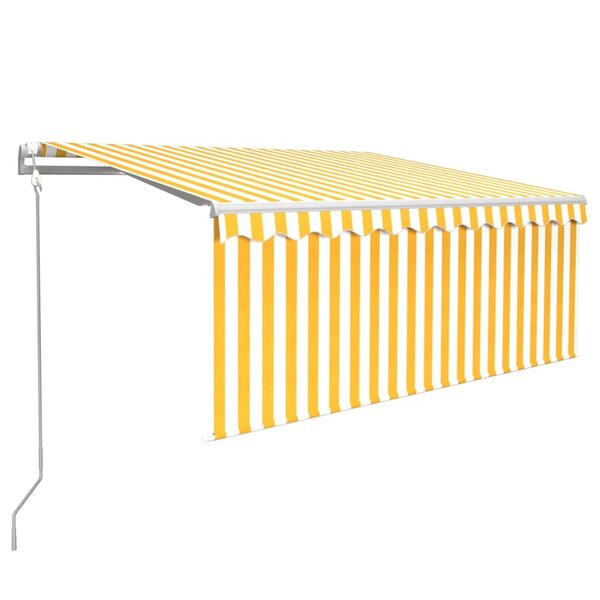 vidaXL Auvent rétractable automatique avec store 3 5x2 5 m Jaune blanc