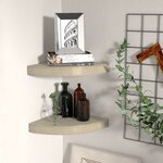 vidaXL Étagères d'angle flottantes 2 Pièces chêne 25x25x3 8 cm MDF
