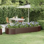 vidaXL Lit surélevé de jardin Acier enduit de poudre marron