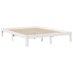vidaXL Lit bibliothèque sans matelas blanc 140x190 cm bois pin massif