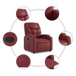vidaXL Fauteuil inclinable Rouge bordeaux Similicuir