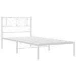 vidaXL Cadre de lit métal sans matelas et tête de lit blanc 100x190 cm