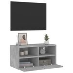 vidaXL Meuble TV mural gris béton 60x30x30 cm bois d'ingénierie