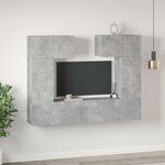 vidaXL Ensemble de meuble TV 6 Pièces Gris béton Bois d'ingénierie