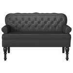 vidaXL Banc Chesterfield Noir 119.5 x 64.5 x 75 cm Cuir synthétique