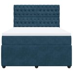 vidaXL Sommier à lattes de lit et matelas Bleu foncé 160x200cm Velours