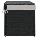 vidaXL Panier à linge avec couvercle noir 55 5x35x34 cm résine tressée