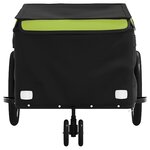 vidaXL Remorque de vélo noir et vert 30 kg fer