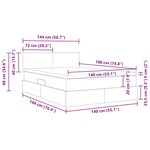 vidaXL Lit avec rangement et LED Gris clair 140 x 190 cm tissu