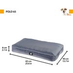 Matelas pour Chien Polo 65 x 40 x hauteur 8 cm  rembourrage amovible - Gris