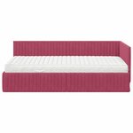 vidaXL Cadre de lit d'angle avec matelas 2 Pièces Vert Velours