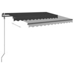 vidaXL Auvent rétractable automatique et poteaux 3 5x2 5 m Anthracite