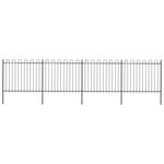 vidaXL Clôture de jardin avec dessus en cerceau Acier 6 8 x 1 5 m Noir