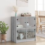 vidaXL Armoire latérale avec portes en verre sonoma gris 68x37x75 5 cm