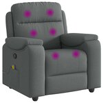 vidaXL Fauteuil de massage inclinable Gris foncé Tissu