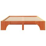 vidaXL Cadre de lit Brun cire 140 x 200 cm Pin massif
