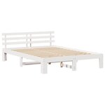 vidaXL Cadre de lit en bois blanc Blanc Bois 150 x 200 cm Durable