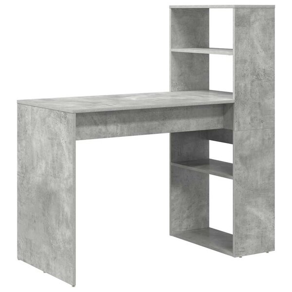 vidaXL Bureau Gris béton 113 x 54 x 120 cm Bois d'ingénierie