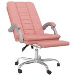 Chaise fauteuil siège pivotante de inclinable de bureau informatique étude similicuir rose 02_0024270