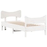 vidaXL Cadre de lit sans matelas blanc 75x190 cm bois de pin massif