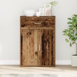 vidaXL Buffet avec tiroir Vieux bois 79 x 38 x 80 cm Bois d'ingénierie