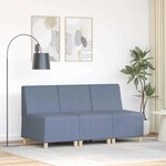 vidaXL Unité de Sofa Modulaire Sans Accoudoirs 3 Pièces Bleu
