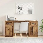 vidaXL Bureau avec armoire avec tiroir Bois Ancien 154 5 x 50 x 75 cm