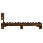 vidaXL Cadre de lit avec tête de lit Chêne fumé 80 x 200 cm