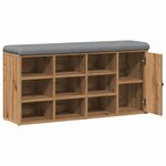 vidaXL Banc à chaussures chêne artisanal 102x32x50cm bois d'ingénierie