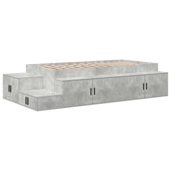 vidaXL Lit de rangement en béton gris 90x190 cm