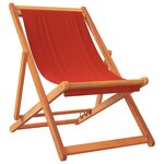 vidaXL Chaises de plage pliables lot de 2 rouge tissu