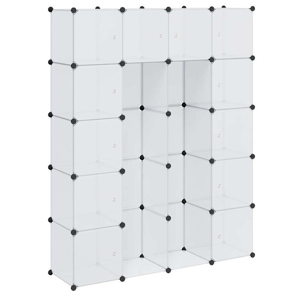 vidaXL Armoire modulaire 14 compartiments blanc 37 x 146 x 180 5 cm