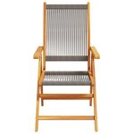 vidaXL Ensemble de Salle à Manger de Jardin de 5 Pièces en Gris avec Bois d'Acacia Massif et Poly Rattan