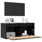 vidaXL Armoires murales Noir 80x30x35 cm Bois de pin massif
