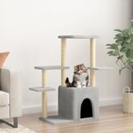 vidaXL Arbre à chat avec griffoirs en sisal gris clair 97 5 cm