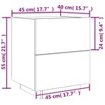 vidaXL Armoire de chevet avec lumières LED noir bois d'ingénierie