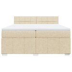 vidaXL Sommier à lattes de lit avec matelas Crème 200x200 cm Tissu