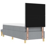 vidaXL Lit à ressorts avec matelas Gris clair 80 x 200 cm tissu