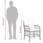 vidaXL Ensemble à manger de jardin et coussins 5 Pièces gris clair rotin