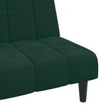 vidaXL Canapé-lit à 2 places vert foncé velours