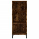 vidaXL Buffet haut Chêne fumé 34 5x34x180 cm Bois d'ingénierie