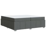 vidaXL Cadre de lit avec matelas Gris foncé 200 x 200 cm tissu