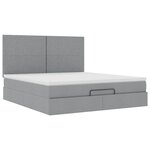 VidaXL Cadre de lit ottoman et matelas gris clair 180x200 cm tissu